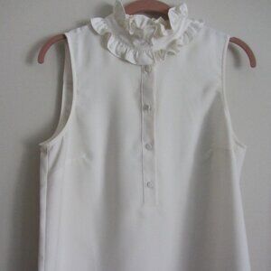 J. Crew ruffle neck sleeveless blouse